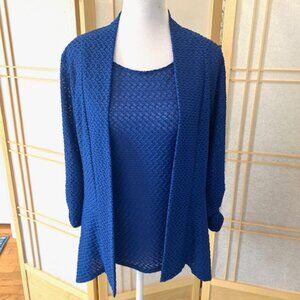 Two-Piece Andria Lieu Blue Sweater Set - Size S